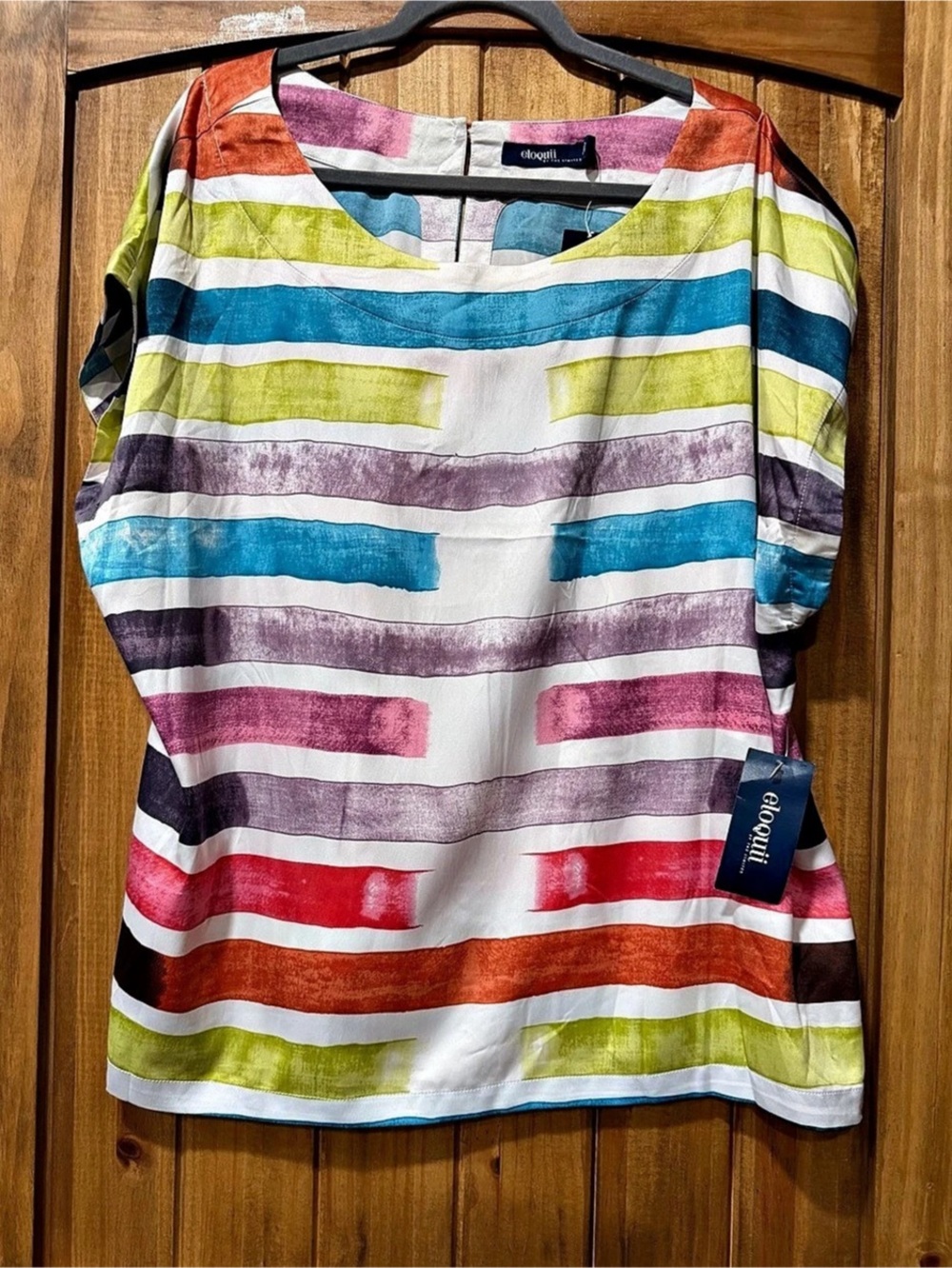 NWT ELOQUII by The Limited Watercolor Stripe Top Plus Size 20W